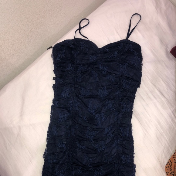 Navy blue Lulu lace dress. - Picture 3 of 5